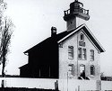 This is the Port Washington lighthouse, circa 1899. It was the second built by the city, replacing one built on the same site in 1849.